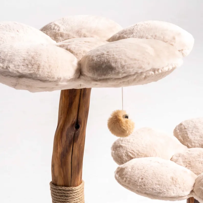 Beige Cat Tree, Modern Cat Furniture, Wooden Cat Tree, Cat Tower Tree, Beige Cat House, Cat Scratching Tower, Cat Condo, Pet Tower