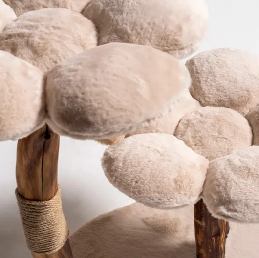 Beige Cat Tree, Modern Cat Furniture, Wooden Cat Tree, Cat Tower Tree, Beige Cat House, Cat Scratching Tower, Cat Condo, Pet Tower